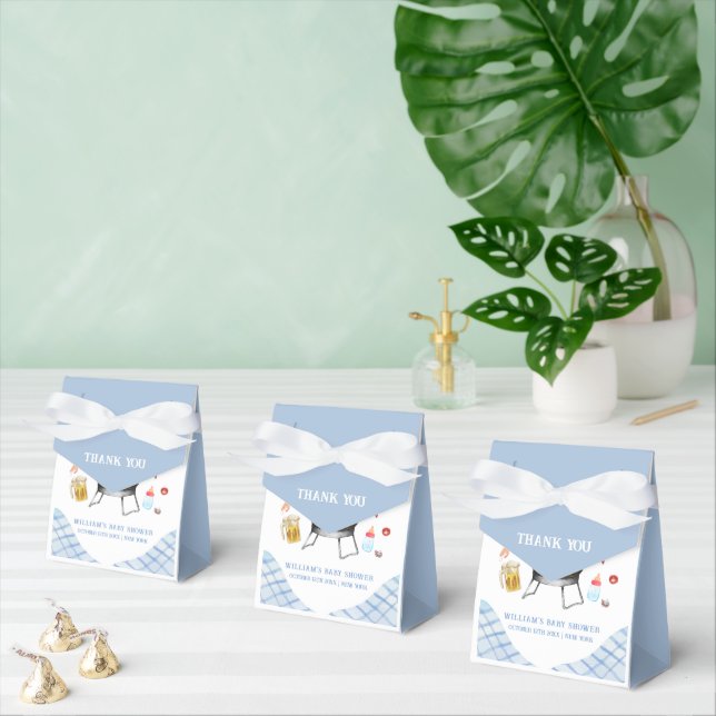 Ballotins Blue Plaid Retro Country Baby Q Baby shower (Multiple)