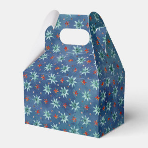 Ballotins Blue Red Turquoise Noël Snowflakes Motif
