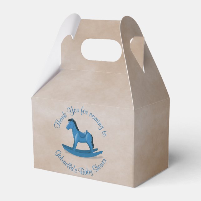 Ballotins Blue Rocking Horse Baby Boy Personnalisé (Verso)