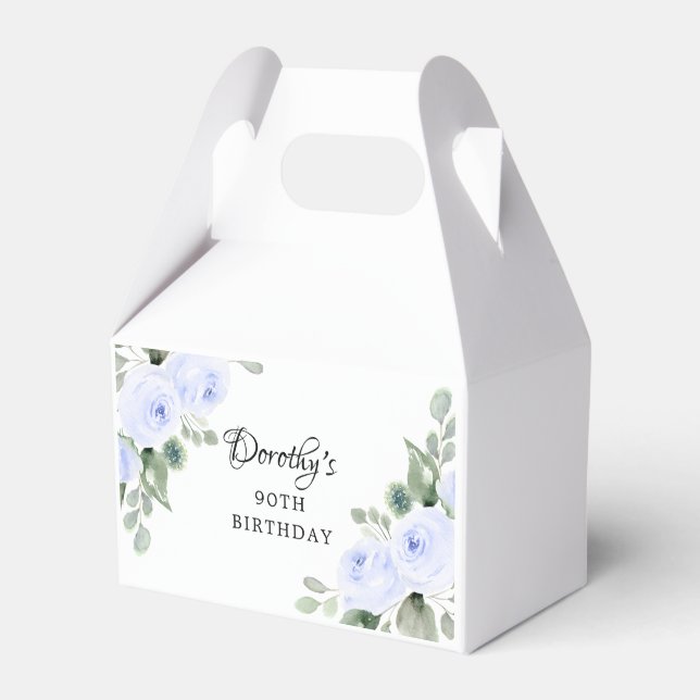 Ballotins Blue Rose Floral Green Eucalyptus 90e anniversaire (Verso)