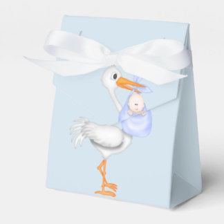 Ballotins Blue Stork Baby Shower Favor Box