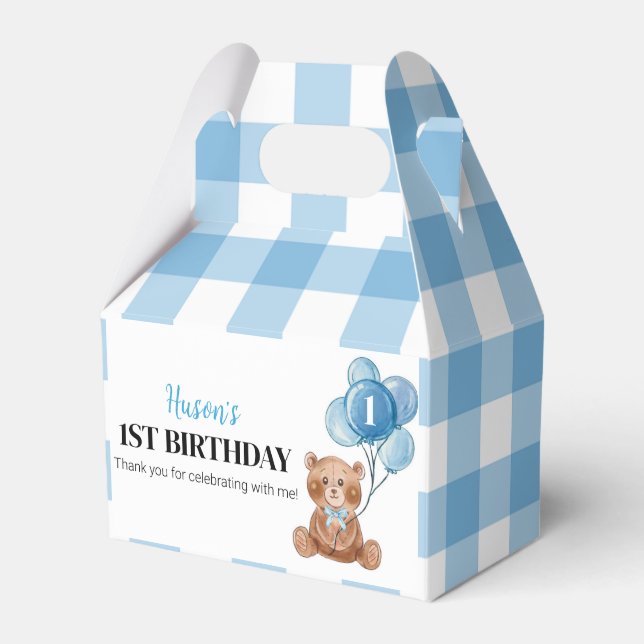 Ballotins Blue Teddy Bear Premier Ballotin de fête d'anniver (Verso)