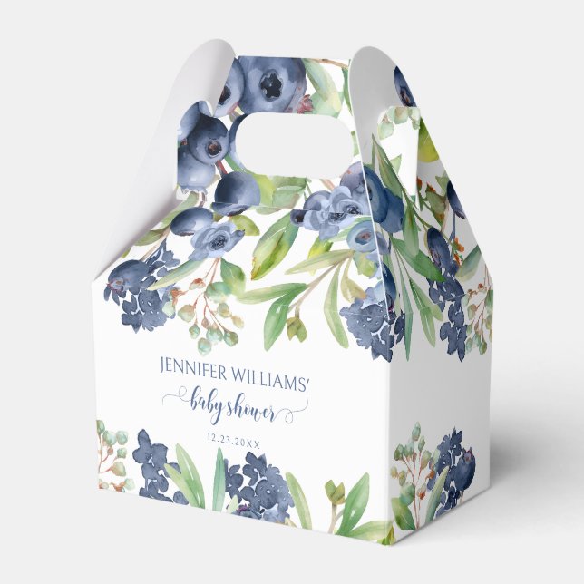 Ballotins Blueberry floral bébé garçon douche bonbons ballot (Verso)