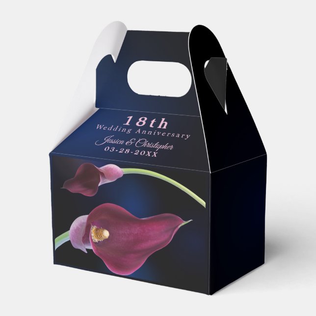 Ballotins Blurred Blue Calla Lily 18e anniversaire de Mariag (Verso)