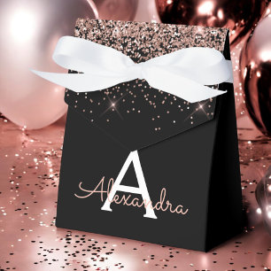 Ballotins Blush Rose Gold Pailleté Monogramme Noir