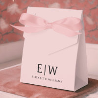 Blush Rose Poussiéreux Féminin Monogramme Nom Mode