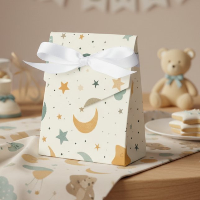 Ballotins Boho Baby Adoption douche - Lune et étoiles (Boho moon and stars baby shower favor box)