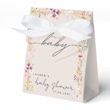 Boho Beige Fleur sauvage Baby shower Cadeau