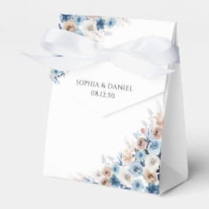 Ballotins Boho bleu Floral Mariage Favor Box