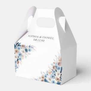 Ballotins Boho bleu Floral Mariage Favor Box