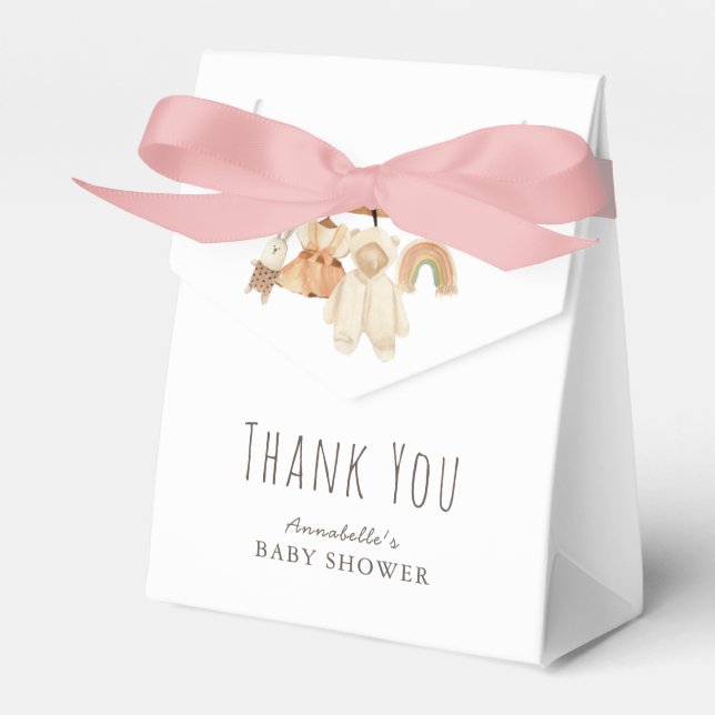 Ballotins Boho Clothesline fille Ballotin Baby shower (Verso)