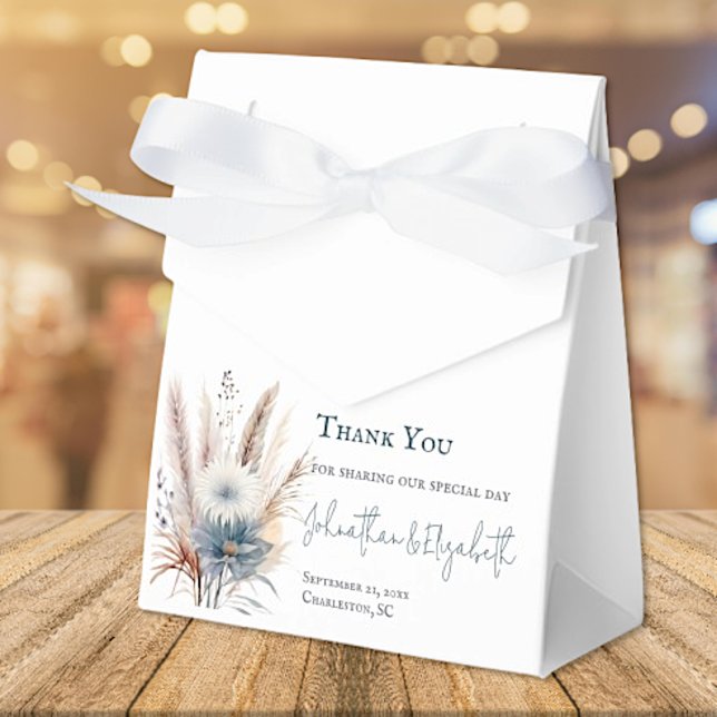 Ballotins Boho d'hiver Mariage Floral | BLANCHE (White Winter Boho Floral Wedding Favor Boxes)