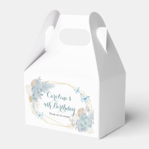 Ballotins Boho Dusty Blue Butterfly Anniversaire Faveurs Box