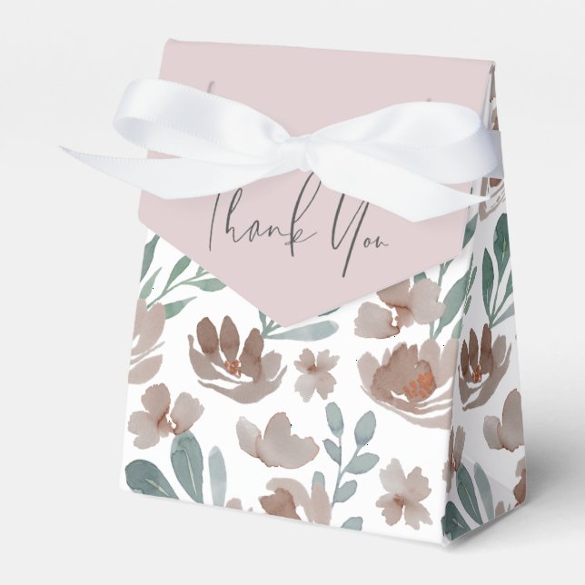Ballotins Boho Floral Beige Automne Aquarelle Merci (Verso)