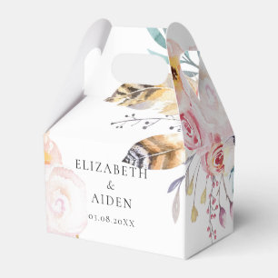 Ballotins Boho Floral Mariage Box Geschenkschachtel
