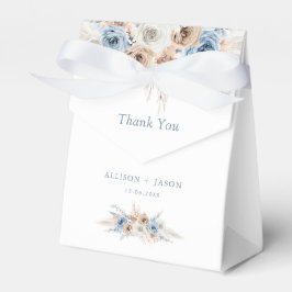 Ballotins boho pampas dusté bleu floral boîte de mariage