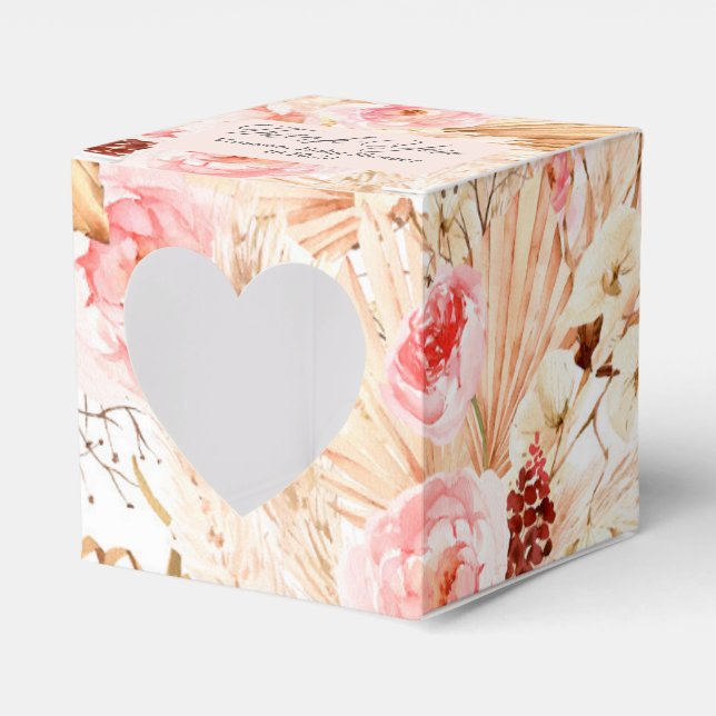 Ballotins Boho Pampas Grass rose Fleur Bébé Fille Douche Fav (Verso)