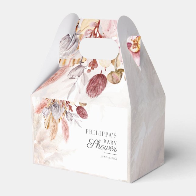 Ballotins Boho Pampas Grass séché Fleurs Baby shower fille (Verso)