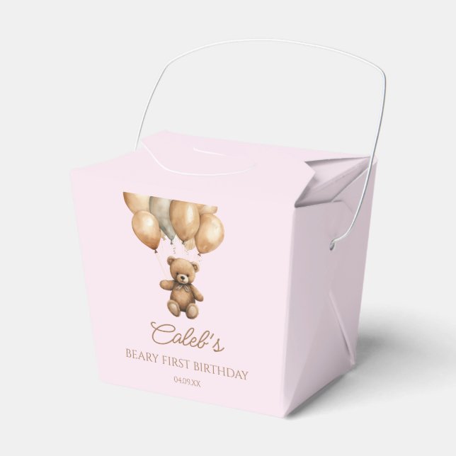 Ballotins Boho Teddy Bear Beary Première fête d'anniversaire (Verso)