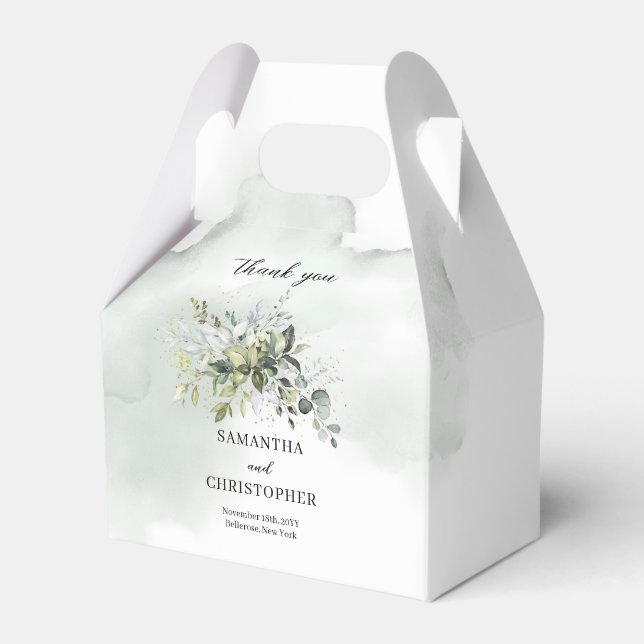 Ballotins Boho verdure eucalyptus cadre doré (Verso)