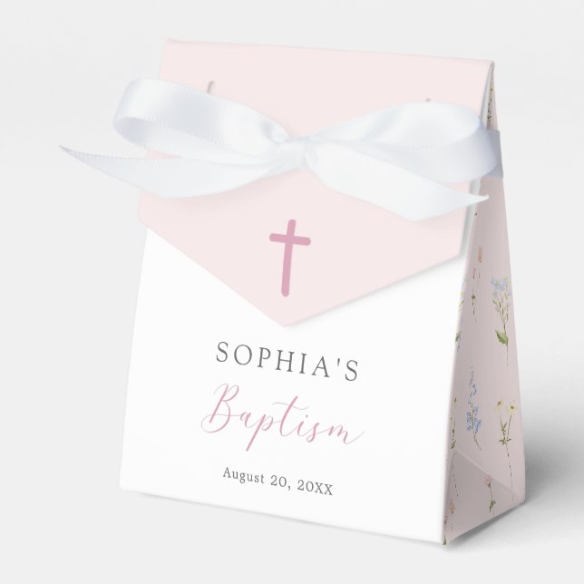 Ballotins Boho Wildflower Floral Girl Baptism (Verso)
