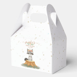Ballotins Boho Woodland Raccoon Baby Shower Floral Script