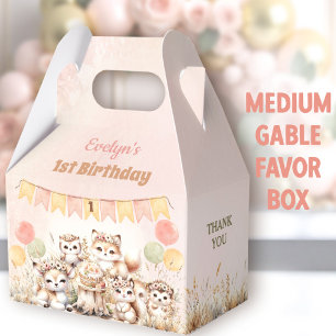 Ballotins Bois Animaux Boho Girl 1er Anniversaire Moyen