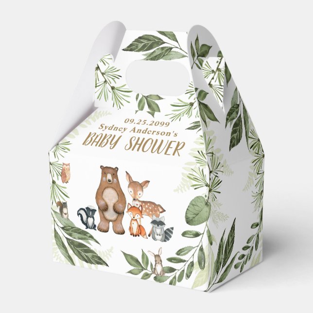 Ballotins Bois Animaux Végétation Baby shower Merci (Verso)