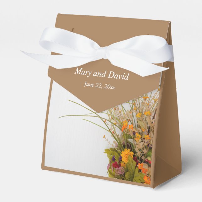 Ballotins Bois blanc Fleurs de chute Boîte de mariage (Verso)