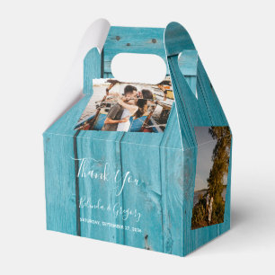 Ballotins Bois bleu rustique 4 Photos Mariage
