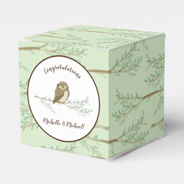 Ballotins Bois de Baby shower de hibou (Verso)