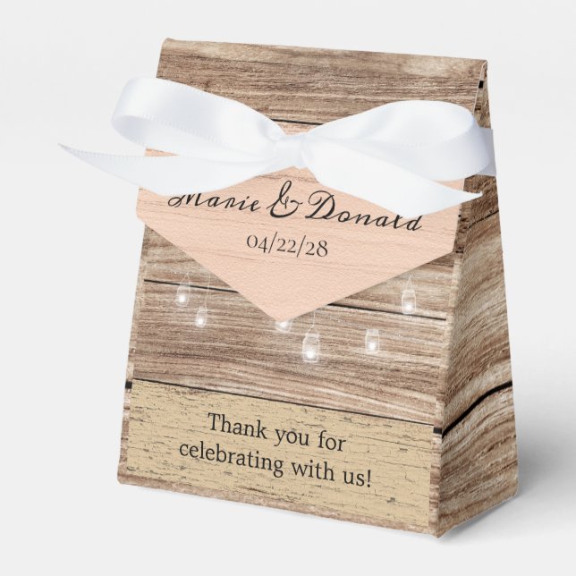 Ballotins Bois et lanternes roses rustiques (Verso)