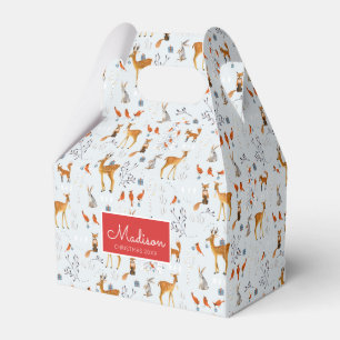 Ballotins Bois Moderne Noël Cerf Animaux Bleu & Rouge