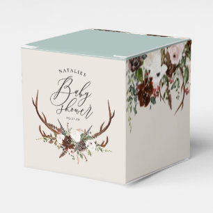 Ballotins Bois rustique aquarelle baby shower floral préfére