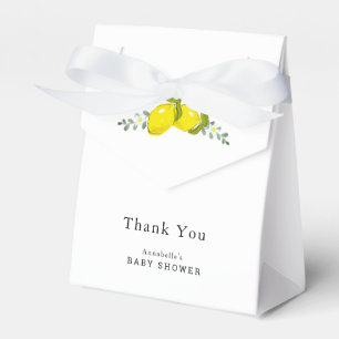 Ballotins Boîte à Baby shower simple citron floral blanc
