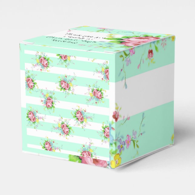 Ballotins Boîte à bonbons à la menthe verte et rose (Verso)