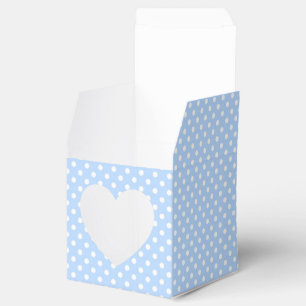 Ballotins Boîte à cadeau bleu pâle et blanc à pois