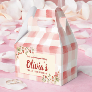 Ballotins Boîte à cadeau d'anniversaire à motif gingham et f