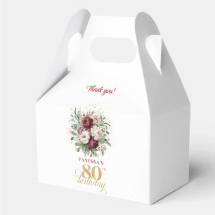 Ballotins Boîte à cadeau élégante bordeaux pour les 80 ans