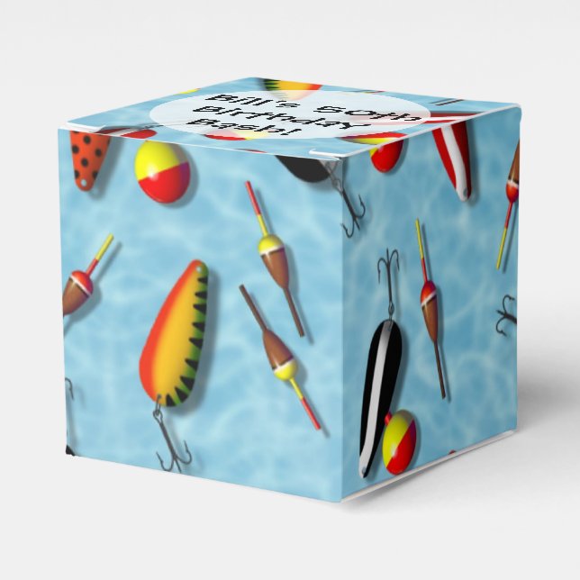 Ballotins Boîte à cadeaux / Faveur - Plaques de pêche et leu (Verso)