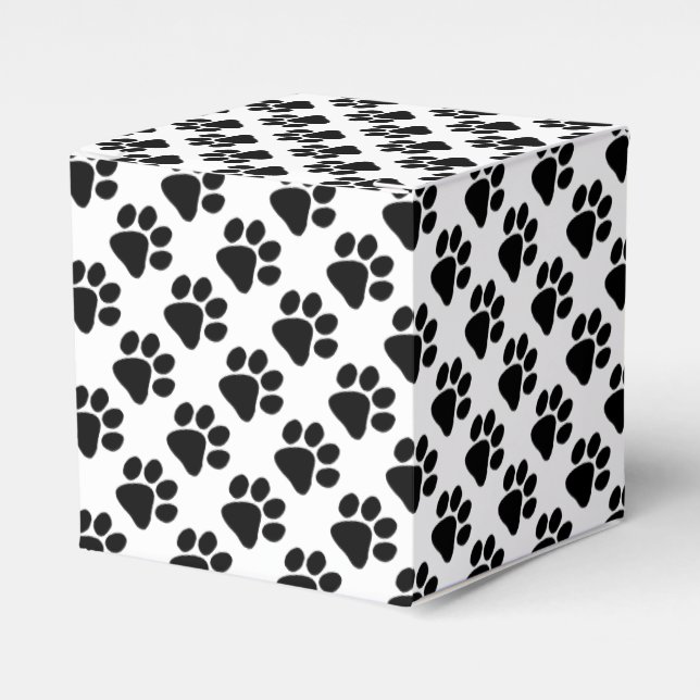 Ballotins Boîte à cadeaux/Favor - Empreintes de pattes chiot (Verso)
