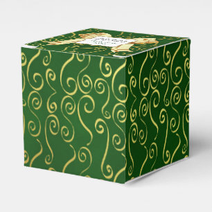 Ballotins Boîte à cadeaux Green and Gold Holiday Favoriser