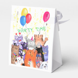 Ballotins Boîte à cadeaux Happy Cat Party - Nom de texte per