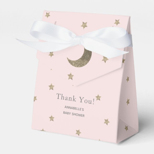 Ballotins Boîte à cadeaux Moon & Stars Blush Pink Baby showe (Verso)