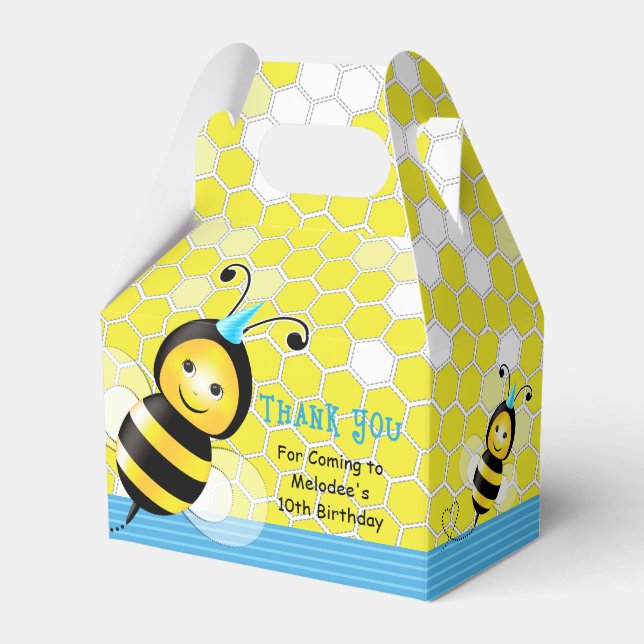 Ballotins Boîte à clapet Joyeux anniversaire abeille (Verso)