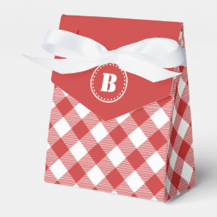 Ballotins Boîte à faveurs à carreaux gingham rouge