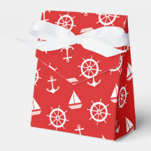 Boîte cadeau Ancre rouge nautique