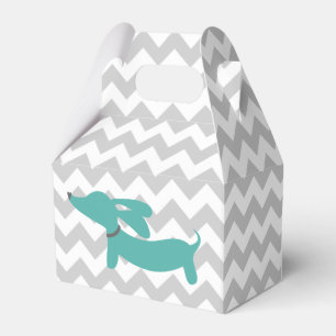 Ballotins Boîte-cadeau bleue de baby shower de chien de