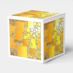 Ballotins Boîte cadeau Carré carré jaune et orange
