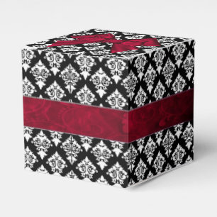Ballotins Boîte cadeau chic en noir et blanc Mariage damassé